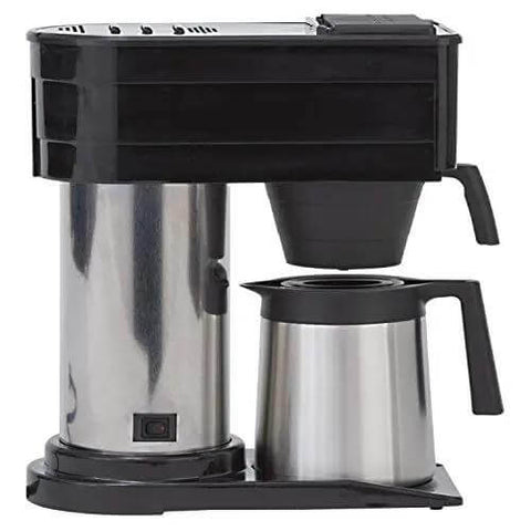 Speed Brew 10-Cup Home Coffee Brewer With Stainless Steel Hot Water Tank Keeps Water Hot For Quick Brews 70 Oz Capacity Thermal Carafe Black Finish Easy-Access Lid shown from side view