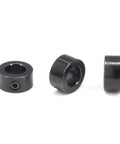 Top Shelf 10 Pack Black 8mm Shaft Lock Collars For T8 Lead Screws showing three stainless steel lock collars used in 3D printer projects.
