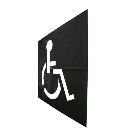 Side view of Handicap Parking Lot Stencil 48 By 48 Inches Heavy Duty Plastic Reusable Made In The USA for outdoor markings.