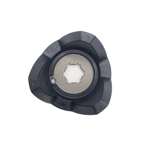Clutch for Cam Helix auto part, black plastic housing with silver metal center and star-shaped spline