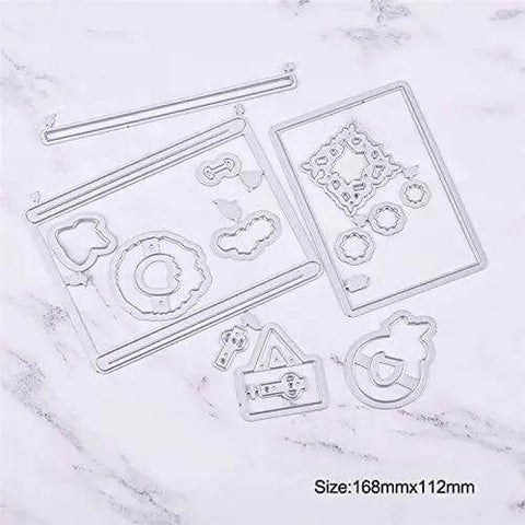 Door Background Clear Stamp And Die Set For Scrapbooking And Card Making, showcasing 6.6x4.4 inch metal cutting dies.