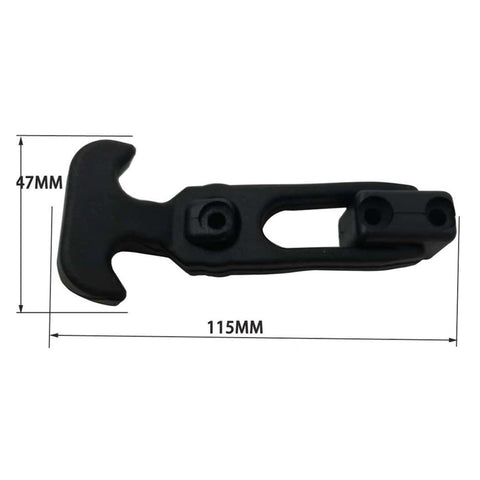 Two Pack Flexible Rubber T Handle Draw Latches With Shock Absorption Easy Install Heavy Duty Door Latch Kit, dimensions shown