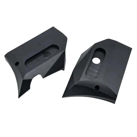 Front Plug Shell For Kugoo Kirin G3 Electric Scooter Replacement Part Black Plastic Style B shown in two pieces