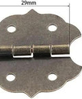 Old School Antique Bronze Vintage Flower Cabinet Door Butt Hinges For 4 Holes With Screws 29 By 31mm Decorative Hardware