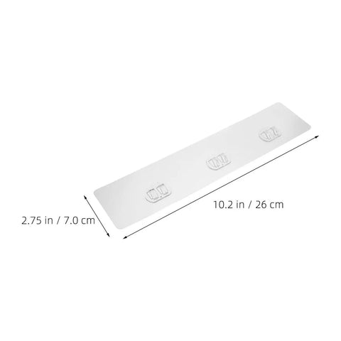 5Pc Heavy Duty Wall Mounted Storage Rack Featuring Hardcore Adhesive Hooks For Bathroom And Shower Caddy No Sweat Rent Friendly Plastic Shelf Rack Quick Grip Design clear adhesive hook plate measuring 10.2 in x 2.75 in.