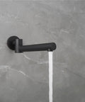 Matte Black Bathtub Faucet With Handheld Shower Sprayer, Wall Mount Tub Filler Spout And Shower Valve Kit in modern bathroom