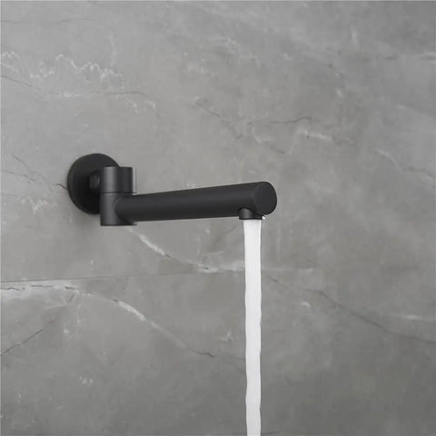 Matte Black Bathtub Faucet With Handheld Shower Sprayer, Wall Mount Tub Filler Spout And Shower Valve Kit in modern bathroom