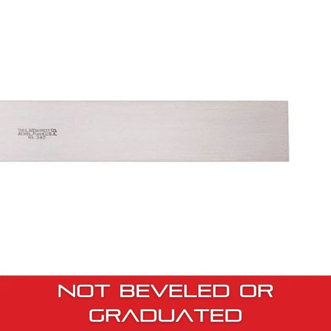 Shop Ready Precision Steel Straight Edge 12 Inch With Regular Finish Not Beveled Or Graduated 11/64 Inch Thick And 1-13/32 Inch Wide Plus Or Minus 0.0002 Inch Per Foot Accuracy Pro Grade Layout Tool For Quick Readouts showing unmarked surface