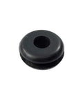 Buna N Rubber Grommet For Nine Sixteenth Inch Hole In One Eighth Inch Thick Panel With Five Sixteenth Inch Center Hole, close-up view