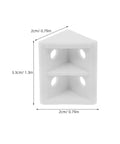 Beefy Plastic Right Angle Brackets 4 Hole Corner Supports For Drawers Cabinets And Shelves White Heavy Duty Corner Braces dimensions