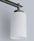 Single glass shade detail on Black Vintage Vanity Light For Bathroom Industrial Wall Fixture Over Mirror With E26 US Socket Not Included Bulbs