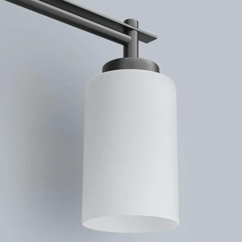 Single glass shade detail on Black Vintage Vanity Light For Bathroom Industrial Wall Fixture Over Mirror With E26 US Socket Not Included Bulbs