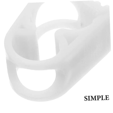 Close-up of a white plastic clamp from Twenty Pack Flow Control Hose Clamps For Plastic Tubing Perfect For Lab Work For Aquarium Maintenance Garden Irrigation Home Brew Or DIY Projects And More