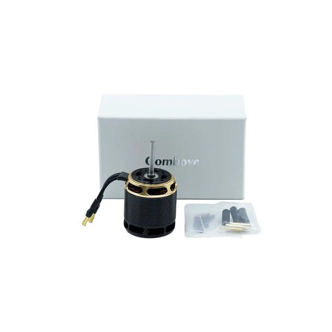 Heavy Duty Rc Helicopter Motor 4025 Dc Brushless Rig With Real Deal Torque And Tunable Kv Range From 530 To 1100 Rpm with accessories in box.