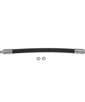 JZGRDN hydraulic hose with metal elbow fittings and blue end cap; black rubber line and two O-rings
