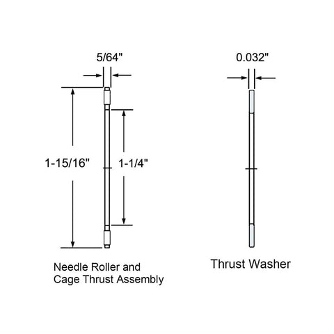 Diagram of Thrust Needle Roller Bearings With Washers NTA2031 showing dimensions and chrome steel rollers with steel cage.