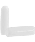 Two white rubber screw thread end caps for floor protection, 3mm diameter, ideal for DIY workspaces and home makeovers.