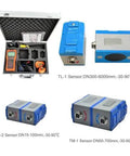 Portable Ultrasonic Liquid Flow Meter With RS232 Clamp Sensor And TM-1 Transducer in case with sensors, compact design