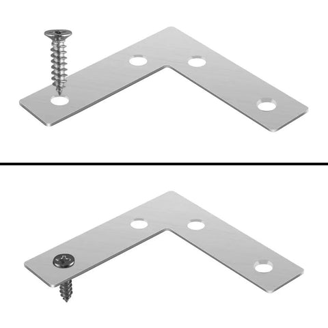 Heavy Duty L Shape Corner Brackets 60x60mm 10 Pack Stainless Steel Mending Plates With Screws For Furniture And DIY Projects