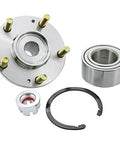 WA930566K Front Wheel Hub Bearing Module Kit For OE Fitment Direct Fit Replacement With All Necessary Install Components Hassle Free Install OEM Spec Quality Tested For Proper Operation Cross Reference Moog 512392 And SKF BR930566K showing individual components with metal finish and install parts.