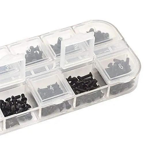 360Pcs Multisize Laptop And PC Replacement Screw Kit With M2 M2.5 And M3 Hardware in a clear organizer box