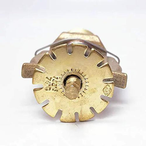 Rock Solid Copper Pendent Fire Sprinkler Head Standard Response Dn20 Male Thread 74C bottom view with hexagon male thread.