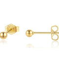 3mm Gold Ball Stud Earrings for Women, Tiny Minimalist Cartilage Helix Earlobe Piercing Jewelry in 316L Stainless Steel, Hypoallergenic and Easy All Day Wear, 2mm 3mm 4mm Ball Options, Perfect for Tragus, Conch, and Everyday Wear, gold ball stud earrings pair
