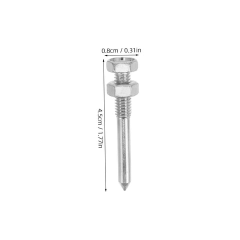 Pro Grade Lawn Aerator Shoes Spikes Kit Heavy Duty Metal Pegs detailed view with size dimensions in silver color