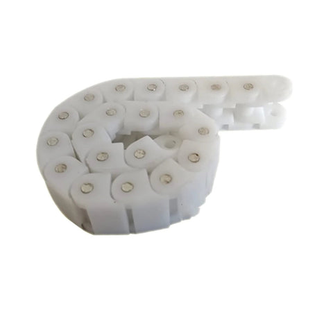 Nylon POM Anti Static Flexible Roller Drive Chain For Conveyor And Machine Transmission White 40P Wear Resistant 1 Meter