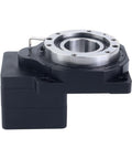 Side view of 85 mm Hollow Rotary Actuator With Hollow Rotating Platform For Nema 23 Steppers 3 Arc Min Input Shaft 14 mm Size 5 To 1 Gear Reduction