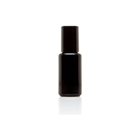 Black Ultraviolet Glass Roller Bottle 15 Ml Essential Oil Bottle With Glass Ball Roll On Tip and Black Cap