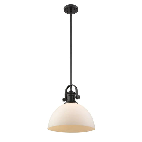 Hines Pendant Light In Rubbed Bronze With Seeded Glass Transitional Ceiling Fixture For Kitchen Island Or Dining, Durable Steel Construction