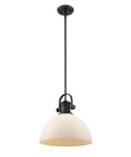 Hines Pendant In Pewter With Seeded Glass Shade, Transitional Ceiling Light In Durable Steel, Seeded Glass Finish, Dope Look