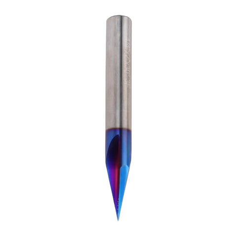 Durable Nano Coated 3 Flute Carbide V Groove Router Bit With 1/4 Inch Shank And 30 Degree Angle for precision engraving.