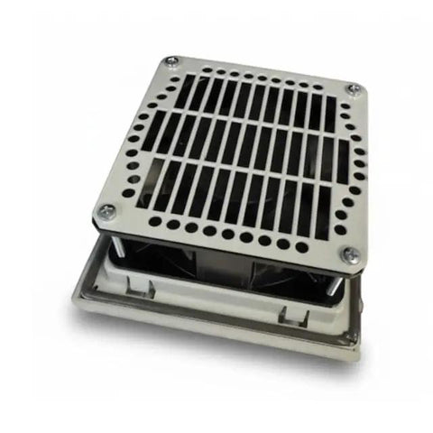 Ariav 150W 6 Inch Fan With Filter For Control Panel Enclosures 115V 1 Phase 117 CFM with quick snap mounting and grid view