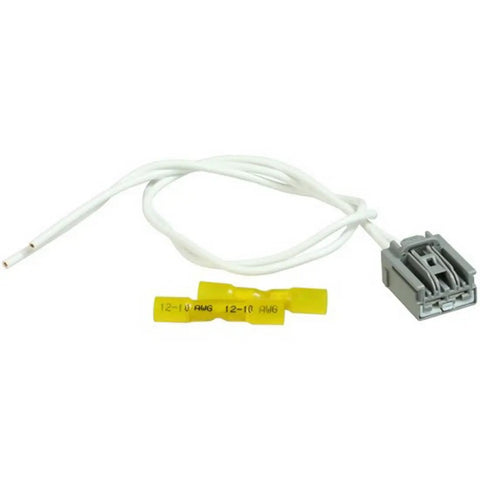 Hvac Blower Motor Resistor Connector Pigtail Wire Plug Harness For Gm Cars Trucks with white wire and terminal connectors.