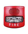 Top Shelf Weatherproof Wall Mount Red Fire Alarm Box, Heavy Duty Outdoor Indoor Safety Station, Built Different For Serious Protection, Goes Hard In Commercial Facilities, Dang Reliable Gear, close-up view of red alarm with light.