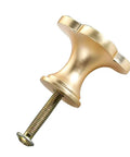 Close-up of Six Pcs Clover Knob Set Gold Tone Four Leaf Cabinet Drawer Pulls Zinc Alloy Single Hole Door Handle For Dresser Wardrobe White Finish