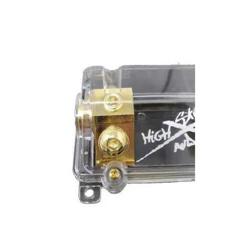 1/0 Gauge Waterproof ANL Fuse Holder With Set Screw In White Leak Proof Plastic Case Beefy Built Car Audio Power Wire Accessory