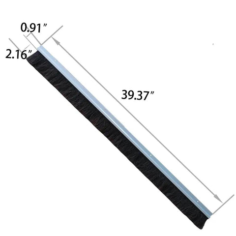 Top Shelf Heavy Duty Horsehair Garage Door Brush Seal 36 Foot Length with aluminum housing and 39.37in brush width.
