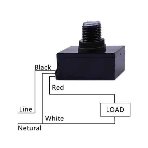 Outdoor No Fuss Dusk To Dawn Light Sensor Switch With Auto On Off 5A Photoelectric Control diagram showing wiring connections.