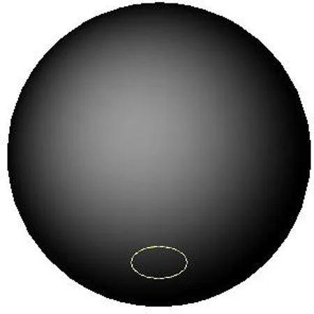 Front view of black ABS plastic ball knob for cabinet hardware.