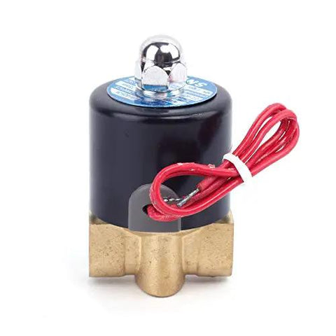 One Quarter Inch NPT Brass Electric Solenoid Valve AC 110V Normally Closed For Water Air Diesel 2W025 N08 AC110V, front view