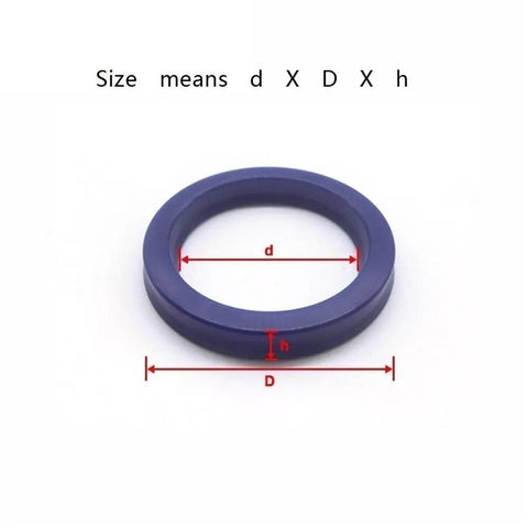Tough Polyurethane Oil Seals 2 Pack For Piston Rods With Great Abrasion Resistance And Fast Elastic Recovery To Stop Leaks And Keep Machines Smooth So You Crush It And Win Every Time Trusting This Bad Boy You Bought., size diagram showing d, D and h for purple polyurethane oil seal