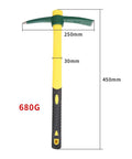 18 Inch Steel Forged Double Headed Pick Axe With Lightweight Plastic Coated Fiberglass Handle For Digging Weeding Gardening And Camping