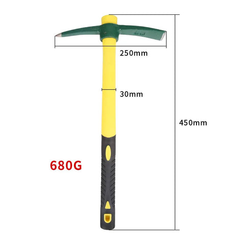 18 Inch Steel Forged Pickaxe With Lightweight Fiberglass Handle, Double Headed Weeding Mattock For Digging, Gardening, And Camping