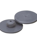 K-500 Lot Guard Blade Receiver For Automatic Rotation Pack Of 10 Durable POM Replacement Parts For High-Speed Perforation Machines 34.8 By 10.7 Mm Fits Like A Glove, showing two circular components with gear-like edges, made of durable POM in grey color.