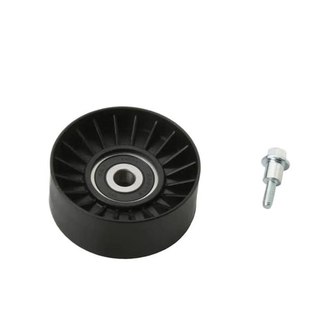 Top Tier Drive Belt Idler Pulley For Piaggio Sport City Cube 125 To 300 And Street SR 300 Scooters, includes bolt for installation.