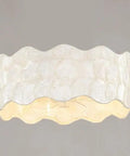 Padxpouo Boho Caged Ceiling Fan with light, white, flush mount design with decorative texture and soft illumination.