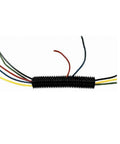 Heavy Duty Split Wire Loom Tubing Bundle, Dress 1/4 To 3/4 Inch Cables With Ease, black conduit with multiple colored wires.